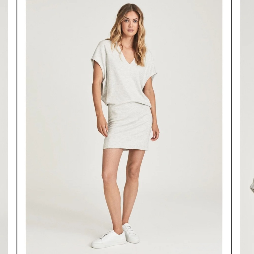 Reiss Lacey Cotton Wool Blend Jersey Mini Dress size 10